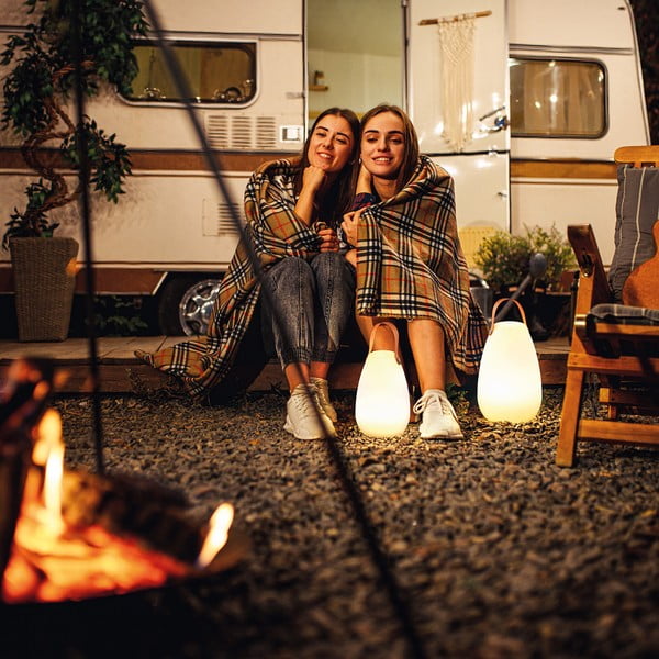 Valge-pruun LED lauavalgusti (kõrgus 20 cm) Ruby - Fischer & Honsel-image-1