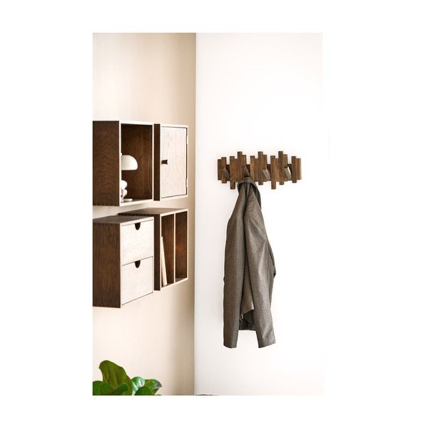 Tumepruun tammepuidust seinariiul 40 cm Caltra - House Nordic-image-1