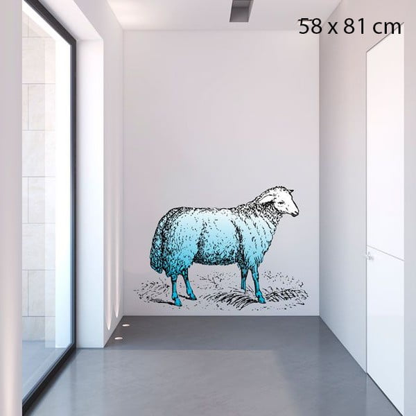 Samolepka Blue Sheep, 81x58 cm