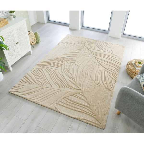 Beež villane vaip 120x170 cm Lino Leaf - Flair Rugs-image-1