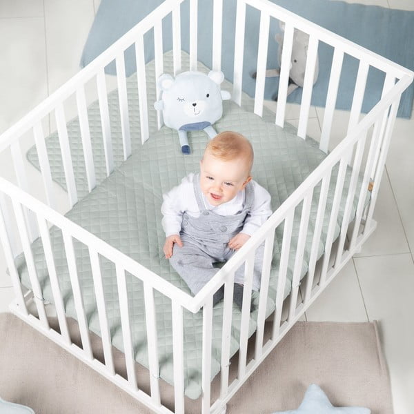 Valge ratastega mänguaed 100x75 cm Style - Roba-image-3