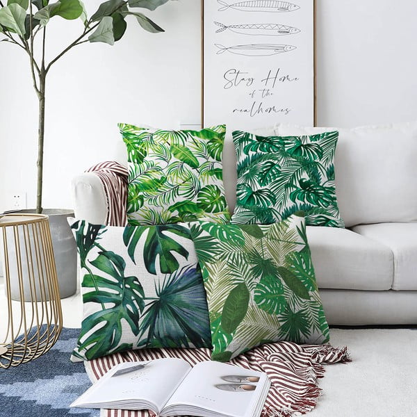 4 padjapüüru komplekt Summer Jungle, 55 x 55 cm - Minimalist Cushion Covers