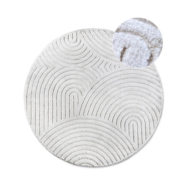 Valge ümmargune vaip ø 160 cm Panglao New York White - Elle Decoration