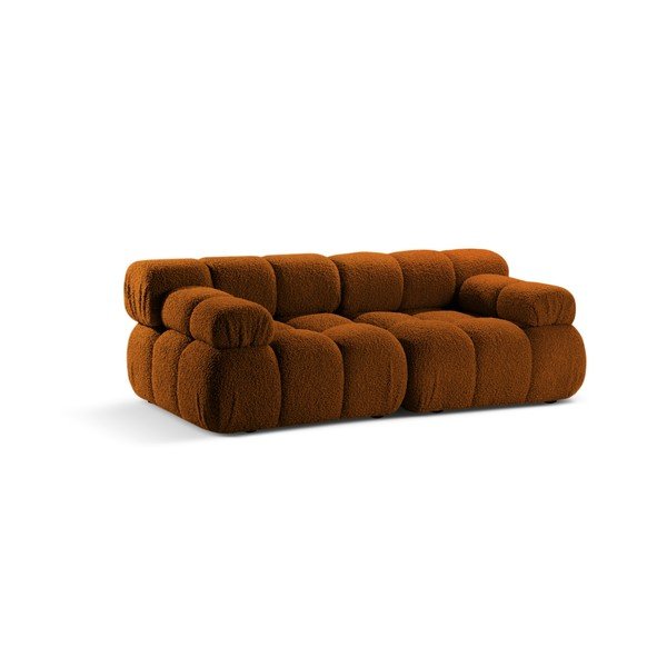 Terrakota värvi buklee kangast mooduldiivan 188 cm - Micadoni-image-1