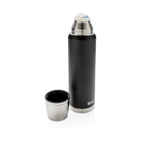 Černá termoska z nerezové oceli XD Design, 1 l-image-2