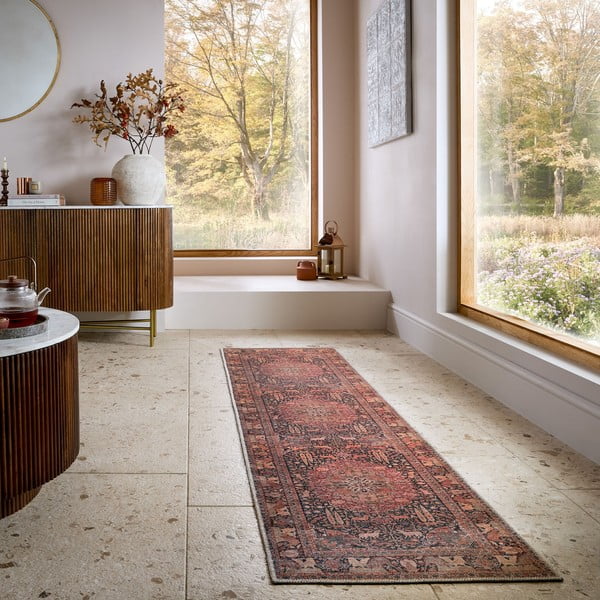 Burgundiapunane pestav vaip 60x230 cm Nico Global - Flair Rugs-image-1