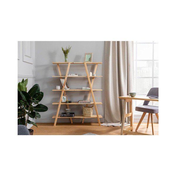 Naturaalset värvi männipuidust raamaturiiul 120x148 cm Perla - Kalune Design-image-3