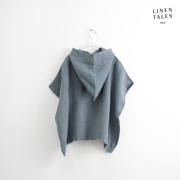 Sinine/hall linane beebipontšo 1-2 aastat Blue Fog – Linen Tales-image-2
