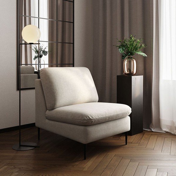 Beež šenillist tugitool Belle - Rodier-image-1