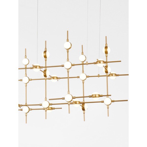 Metallist hämardatav kuldne LED-ripatslamp akrüülklaasist varjuga Atomo - Nova Luce-image-4
