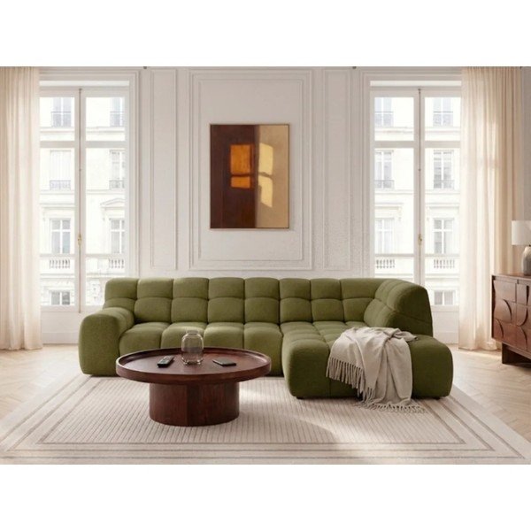 Roheline diivanvoodi/elektrilise istmepikendusega nurgadiivan (vasak nurk/L-kujuline) Andre - Bobochic Paris-image-2