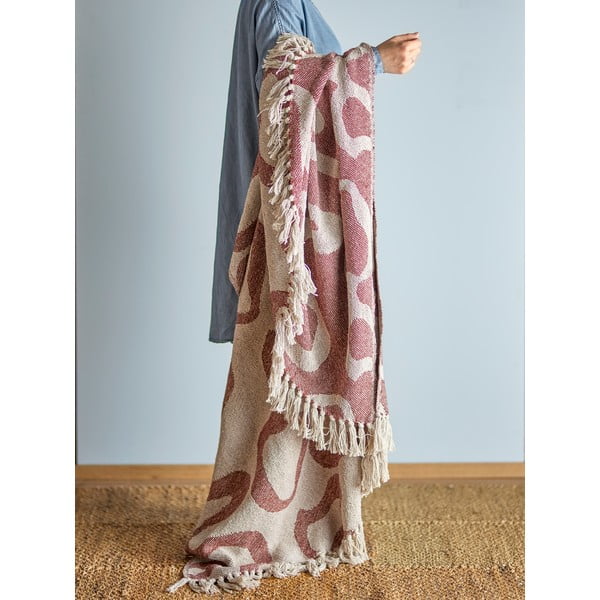 Taaskasutatud puuvillast pruun tekk 130x160 cm Salobre - Bloomingville-image-1