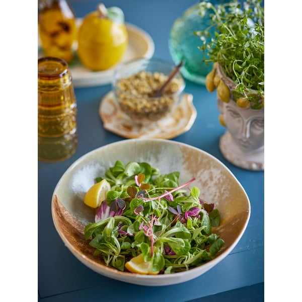 Kreem kivikeraamikast kauss 1,3 l Lacey - Bloomingville-image-4