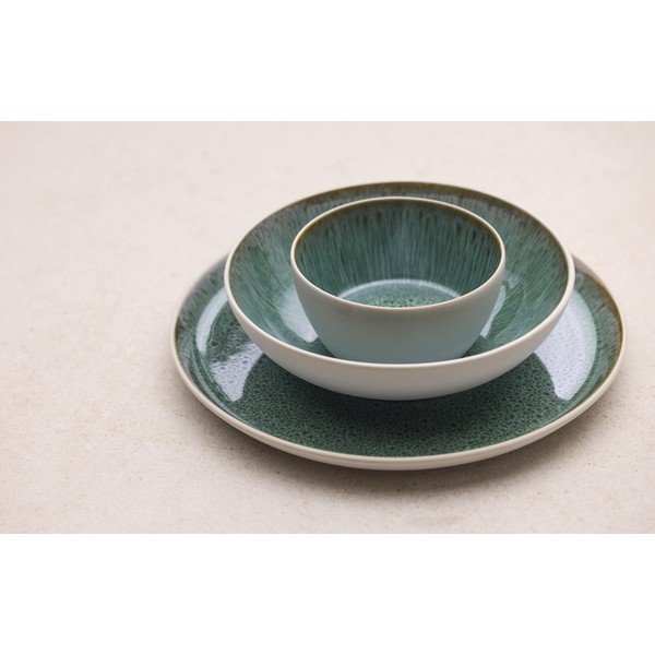 Valge/roheline kivikeraamikast kauss 400 ml White/Green - Bitz-image-1