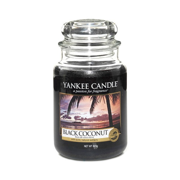 Vonná svíčka Yankee Candle Černý Kokos, doba hoření 110 - 150 hodin