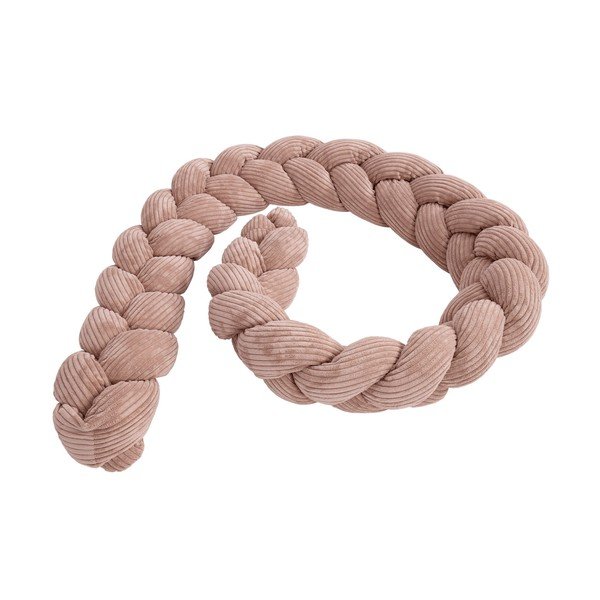 Roosa velvetist võrevoodi äärekaitsmed 300 cm - Meowbaby