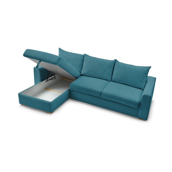 Sinine velvetist nurgadiivanvoodi (muutuv nurk) Augustin - Bobochic Paris-image-4