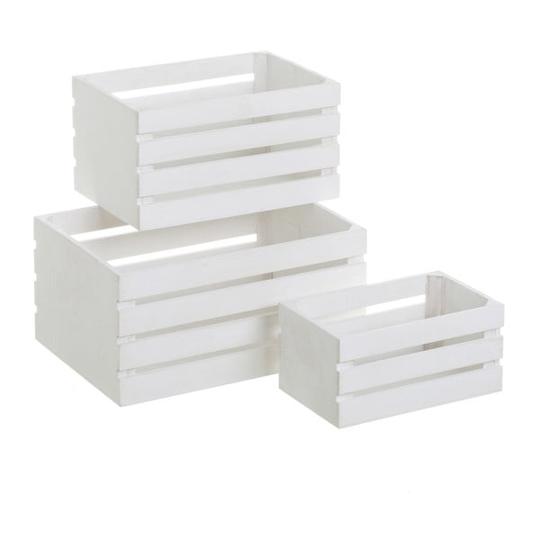 Valged hoiukarbid 3tk komplektis 31x23x15 cm - Casa Selección