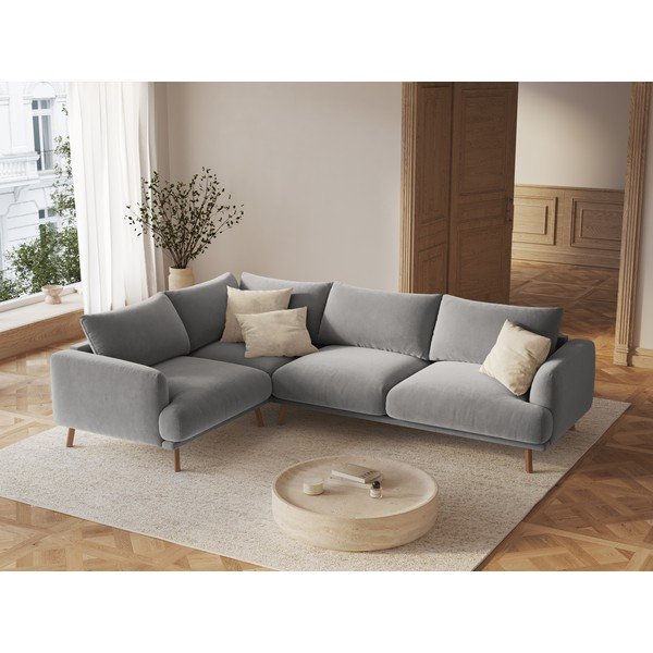 Hall sametist nurgadiivan (vasak nurk/L-kujuline) Naomi - Micadoni-image-1