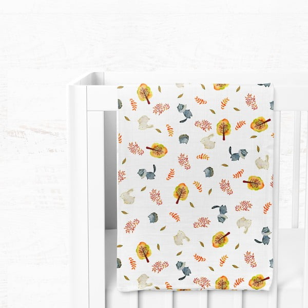 Valge musliinist beebitekk 75x100 cm Forest - Mijolnir-image-3