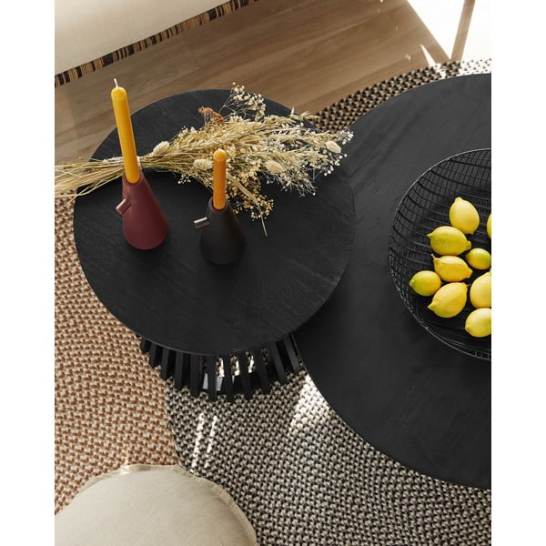 Must teakist kohvilaud , ⌀ 80 cm Irune - Kave Home-image-1