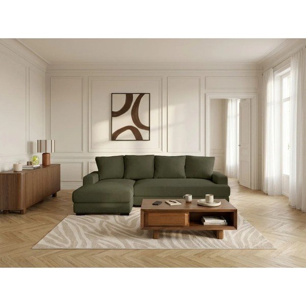 Roheline velvetist diivanvoodi/panipaigaga nurgadiivan (vasak nurk/diivanvoodiga) Campi - Bobochic Paris-image-2