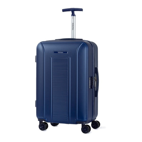 Modrý kufr na kolečkách ve stříbrné barvě Murano Meridian, 65 x 40 cm