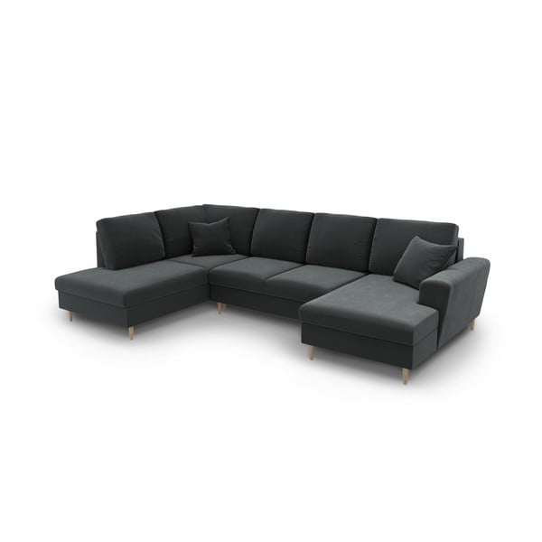 Tumehall sametist panipaigaga nurgadiivanvoodi (vasak nurk/"U"-kujuline) Kyoto - Cosmopolitan Design-image-1