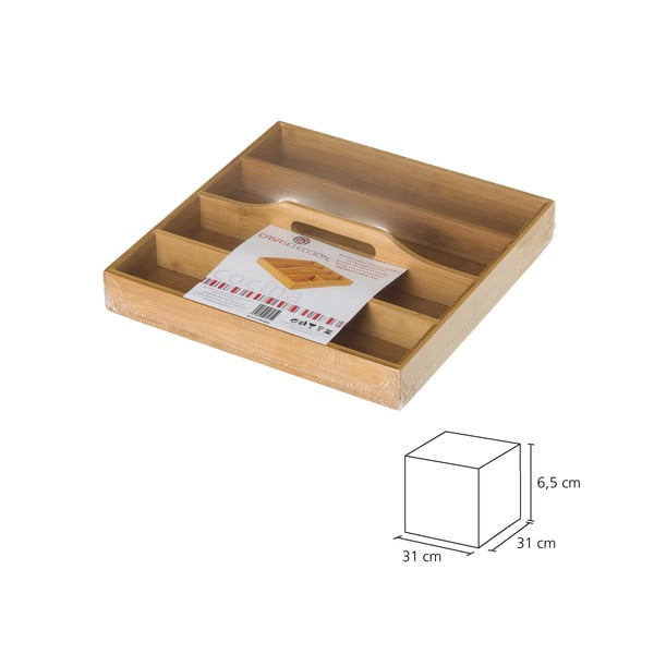Bambusest söögiriistade korraldaja , 31 x 31 cm - Casa Selección-image-4
