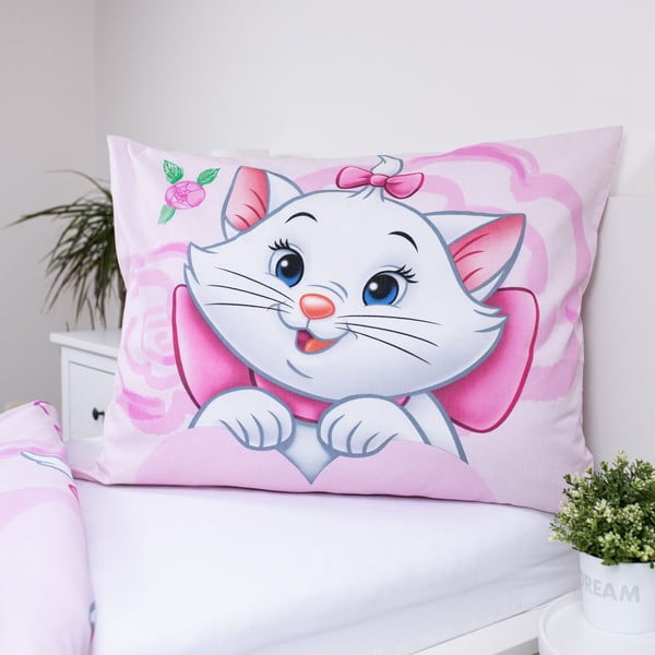Roosa puuvillane laste voodipesu 140x200 cm Marie Cat "Pink" - Jerry Fabrics-image-3