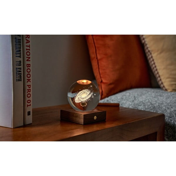 Tumepruun timmitav klaasist lambivari (kõrgus 12 cm) Amber - Gingko-image-4