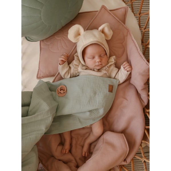 Roheline musliinist beebitekk 100x100 cm Mint - Moi Mili-image-2