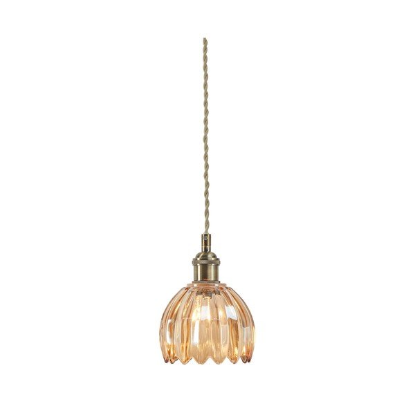 Merevaigukollane metallist ripplamp klaasist varjuga, ø 13 cm Gota - Markslöjd