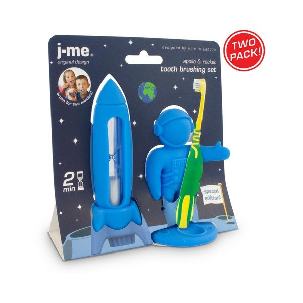 Modrá dětská set na čištění zubů J-Me Rocket & Apollo-image-2