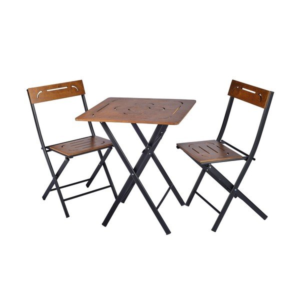 Tumepruun aia söögimööbli komplekt 2-le Bistro - Floriane Garden-image-2