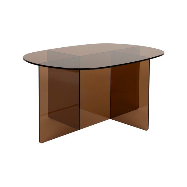 Pruun klaasist diivanilaud 60x80 cm Linea - Zuiver