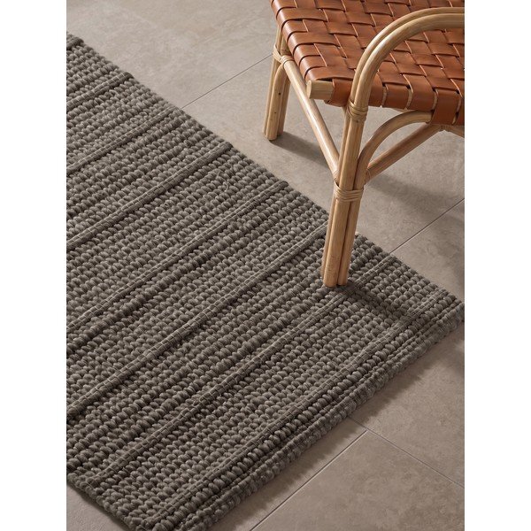 Tumehall/tumepruun käsitsi kootud villane vaip 80x250 cm Camden Parker - Ted Baker-image-2