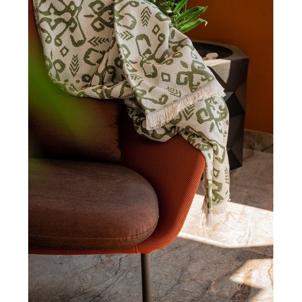 Tumeroheline ruuduline puuvillane suvine linik, 140 x 180 cm Mykonos - Euromant-image-1