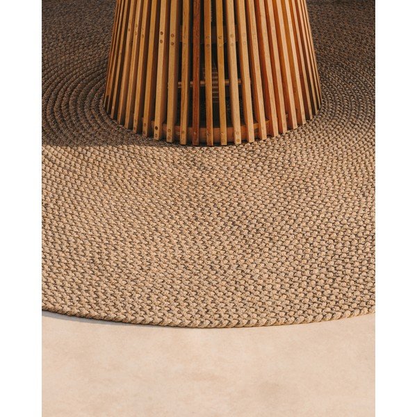 Beež ümmargune õuevaip taaskasutatud kiududest ø 200 cm Despas - Kave Home-image-2