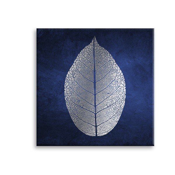 Lõuendmaal Uno White Leaf, 60 x 60 cm Silver - Styler-image-2