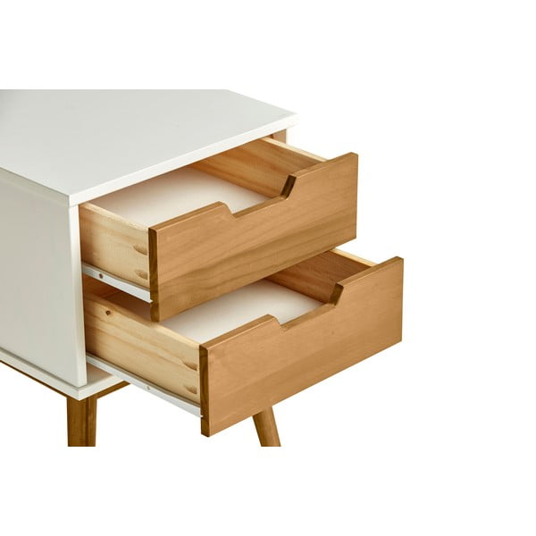 Valge ja pruun öökapp, mis on valmistatud massiivsest männipuidust Baku - Marckeric-image-4