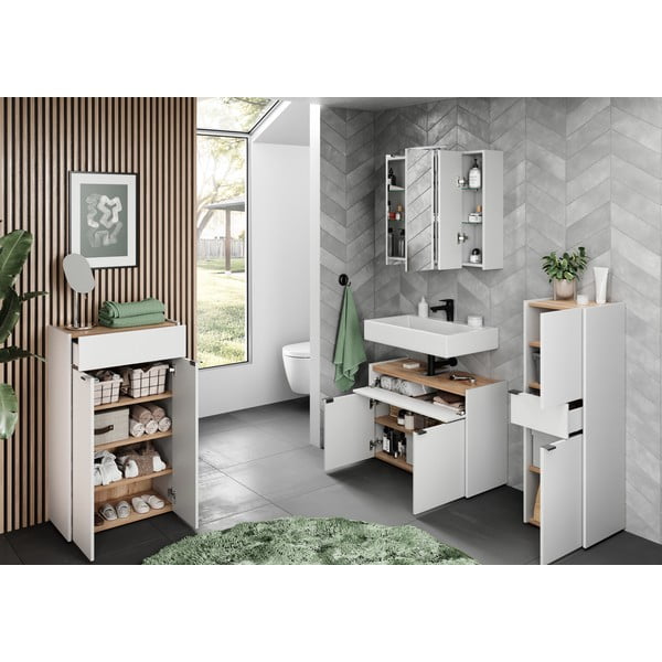 Valge kõrge vannitoakapp 34x111 cm Forano - Germania-image-4