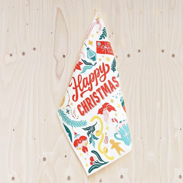 Puuvillane rätik Happy Christmas, 46 x 71 cm Merry Christmass - eleanor stuart-image-1