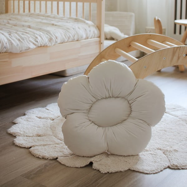 Kreem käsitsi kootud puuvillane pestav laste vaip ø110 cm Gabrielle - Nattiot-image-4