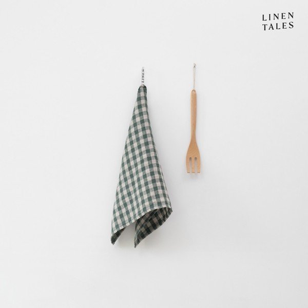 Linane rätik 45x65 cm Forest Green Gingham - Linen Tales