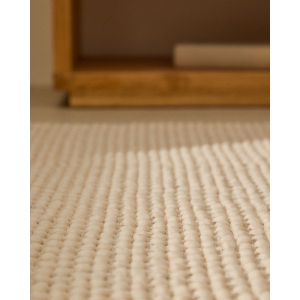 Kreem käsitsi kootud puuvillasegust vaip 70x140 cm Mascarell - Kave Home-image-2