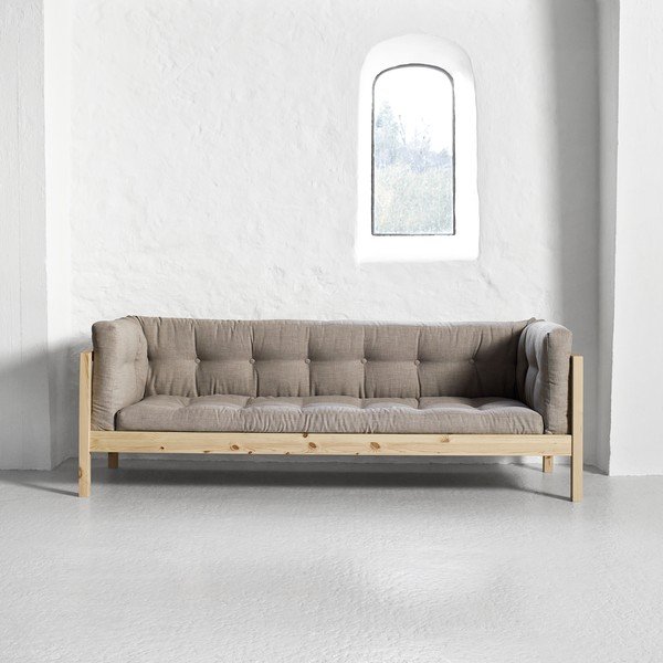 Pohovka pro tři Karup Fusion Natural/Linoso Light Gray-image-1