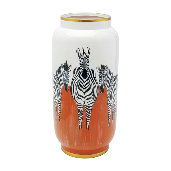Váza Kare Design Orange Zebras, výška 39 cm