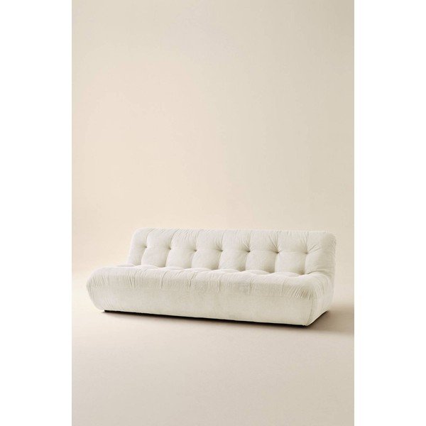 Kreemikas sametist diivan 212 cm Kelso - Jotex-image-1
