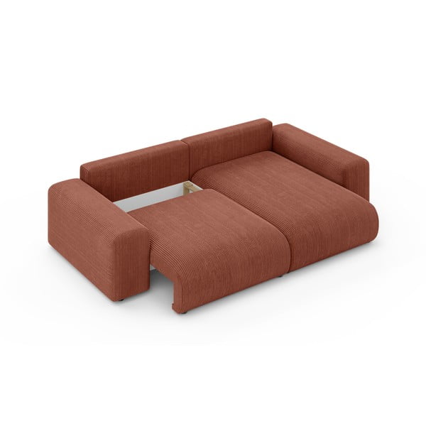 Tellisevärvi velvetist panipaigaga nurgadiivanvoodi (muutuv) Luma – Ropez-image-4